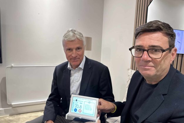 Andy Burnham and Oliver Baker from Ambion Heating at Energy House 2.0.